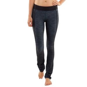Lululemon Forme Pant Denim Alberta Lake Black Full Length Leggings Size 10